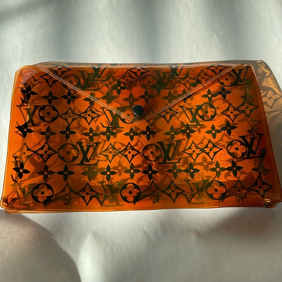 Louis Vuitton Monogram plastic Clutch bag toiletry pouch amber transparent lux - Picture 4 of 9